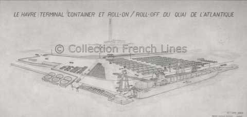 Dessin du terminal container du quai de l'Atlantique au Havre