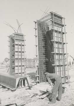 Construction de la nouvelle gare maritime de la Compagnie Générale Transatlantique au Havre
