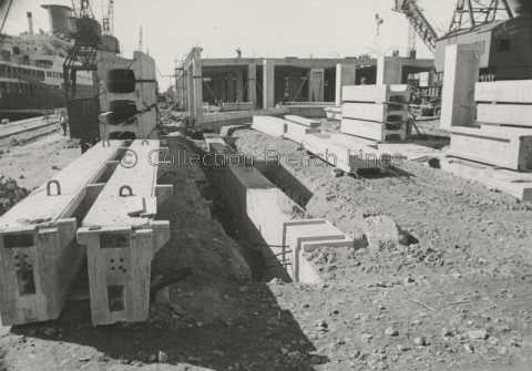 Construction de la nouvelle gare maritime de la Compagnie Générale Transatlantique au Havre