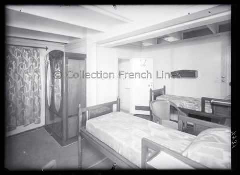 Cabine avec salle de bain première classe du De Grasse (CGT 1924)