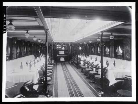 Salle à manger première classe du Duc de Bragance (CGT 1889)