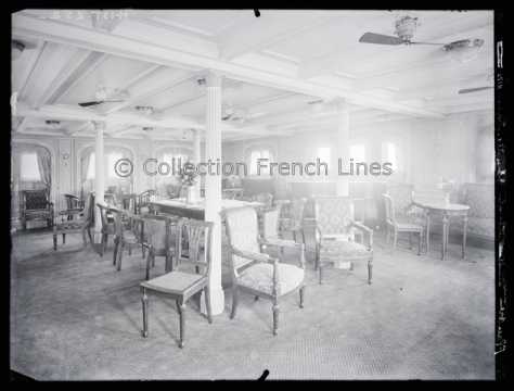 Salon de conversation première classe à bord du Flandre (CGT 1914)